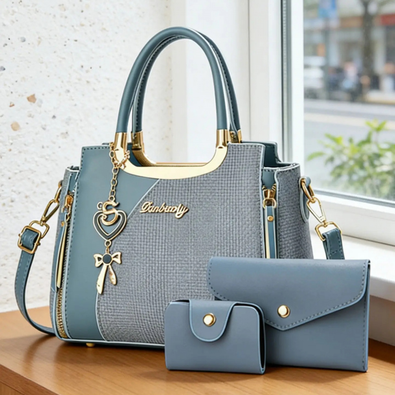 Women Bags Gift - Elegantes Damen-Handtaschen-Set, Mehrfarbige Messenger-Taschen, Lässiges PU-Material,