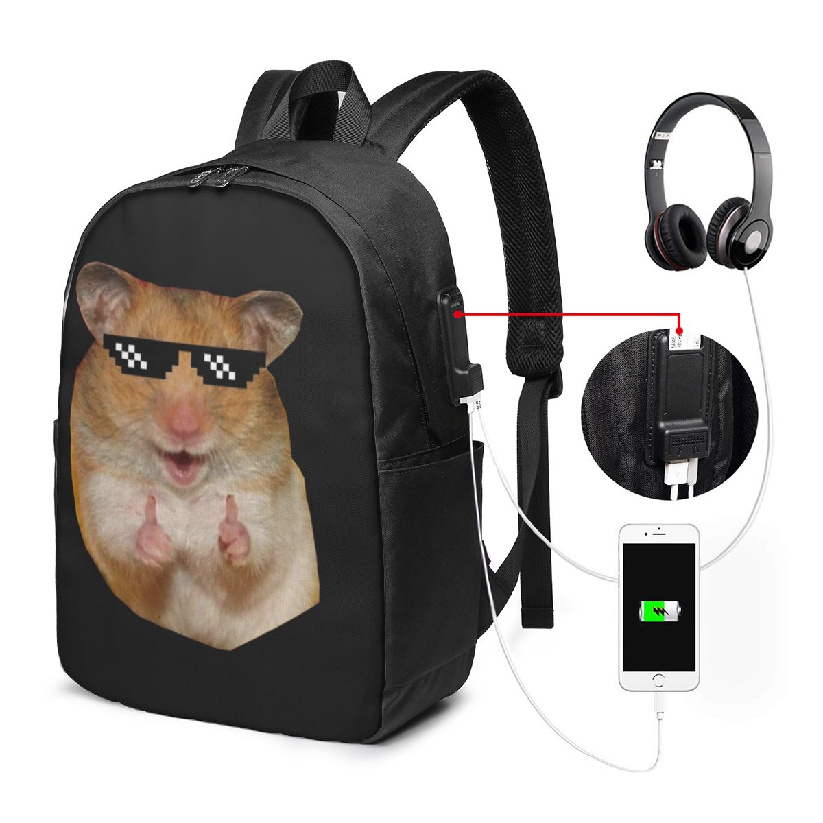 Women'S Bags Travel - Lustiger Hamster-Rucksack, Reisetasche für Notebooks, Computer,