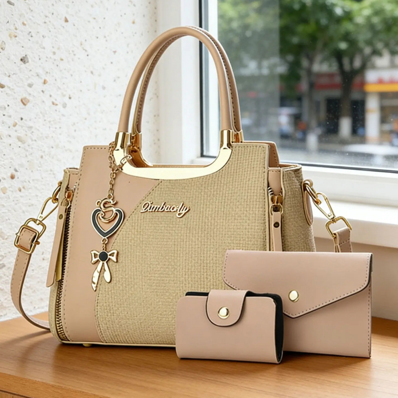 Women Bags Gift - Elegantes Damen-Handtaschen-Set, Mehrfarbige Messenger-Taschen, Lässiges PU-Material,