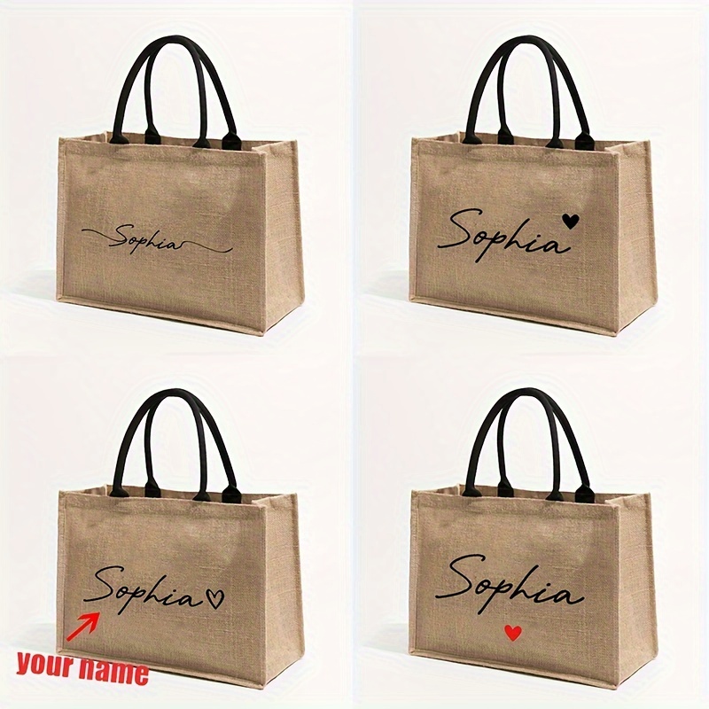 Women'S Vegan Bags - Personalisierte Strandtasche mit individuellem Namensmuster, Monogramm-Geschenktasche