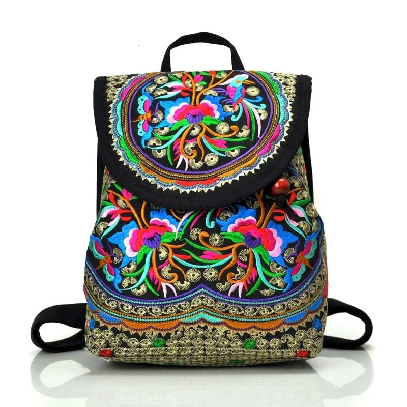 Women Bags Discount - Neue nationale Stickerei-Frauen-Einkaufs-Cover-Rucksäcke! Schöne floral bestickte