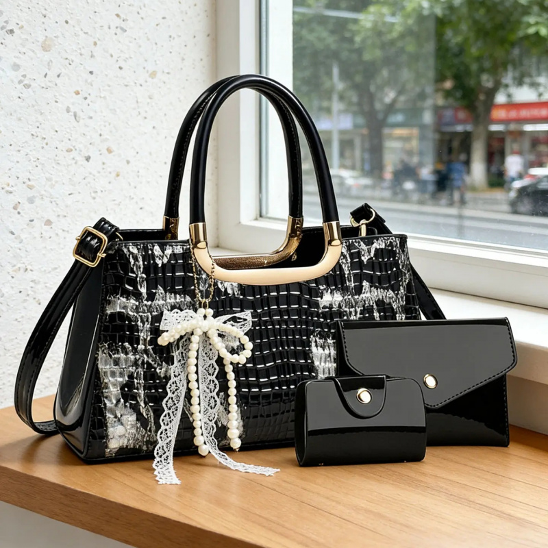 Women Bags Crossbody - Damen-Handtaschen-Set, Abendclutch mit Krokodilmuster, Party-Umhängetaschen, Hochwertige