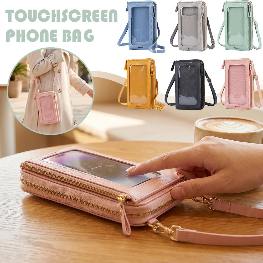 Women Bags With Wallet - Damentaschen Weiche Leder-Geldbörsen Touchscreen-Handytasche Umhängetasche mit
