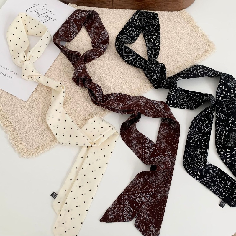 Women'S Vegan Bags - Langer Gepunkteter Schmaler Schal für Damen