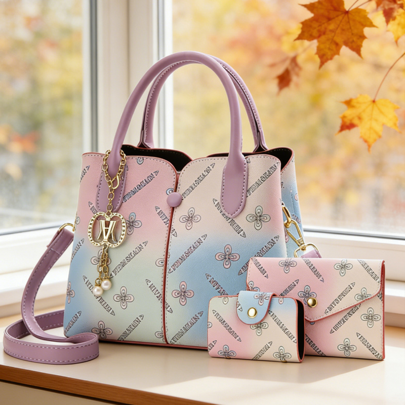 Women Bags Crossbody - Gradient Damen Dreiteiliges Taschenset, Damen Schulter-