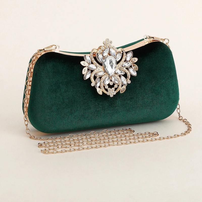 Dunkelgrüne Samt-Clutch Luxuri – Women Bags On Sale Bewertung und Preis
