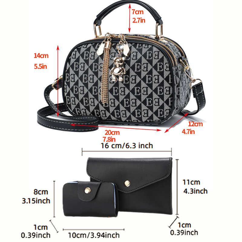 3-teilige Mini-Rundtaschen mit – Women Bags Crossbody Bewertung und Preis