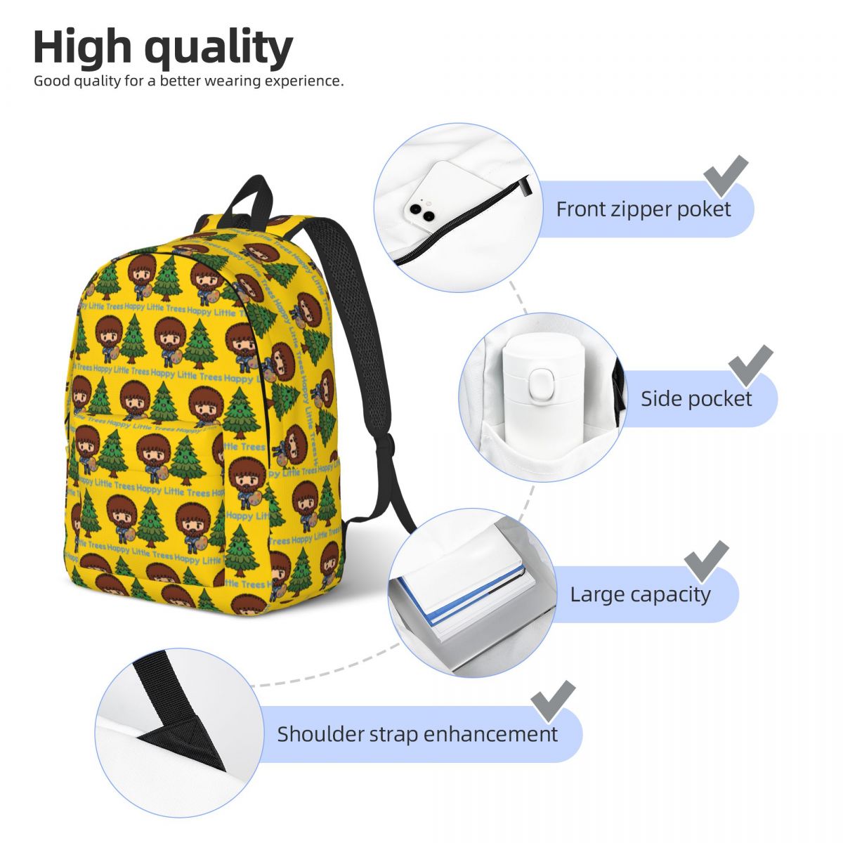 HAPPY LITTLE TREES (BOB ROSS)  – Women Bags Ross Bewertung und Preis