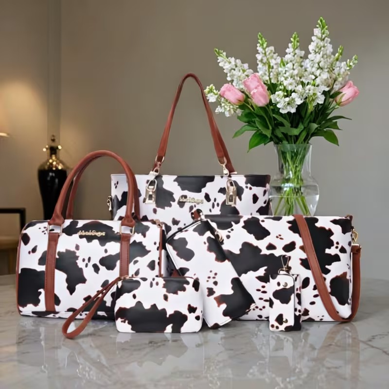 6-teiliges PU-Mode-Set mit Kuh – Women Bags Crossbody Bewertung und Preis