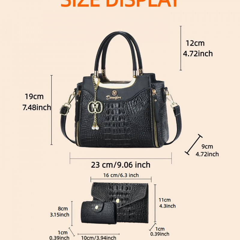 Damen-Handtaschenset mit Kroko – Women Bags Crossbody Bewertung und Preis
